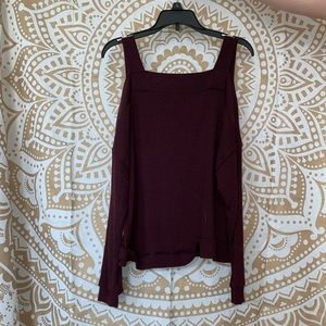 CHARLOTTE RUSSE off the shoulder tank sweater